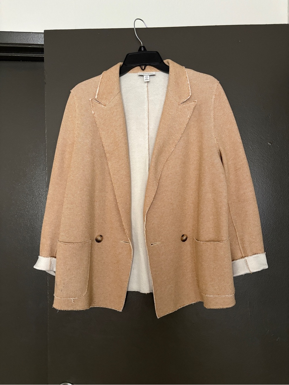 TOPSHOP Women’s Camel Knit Blazer Jacket
